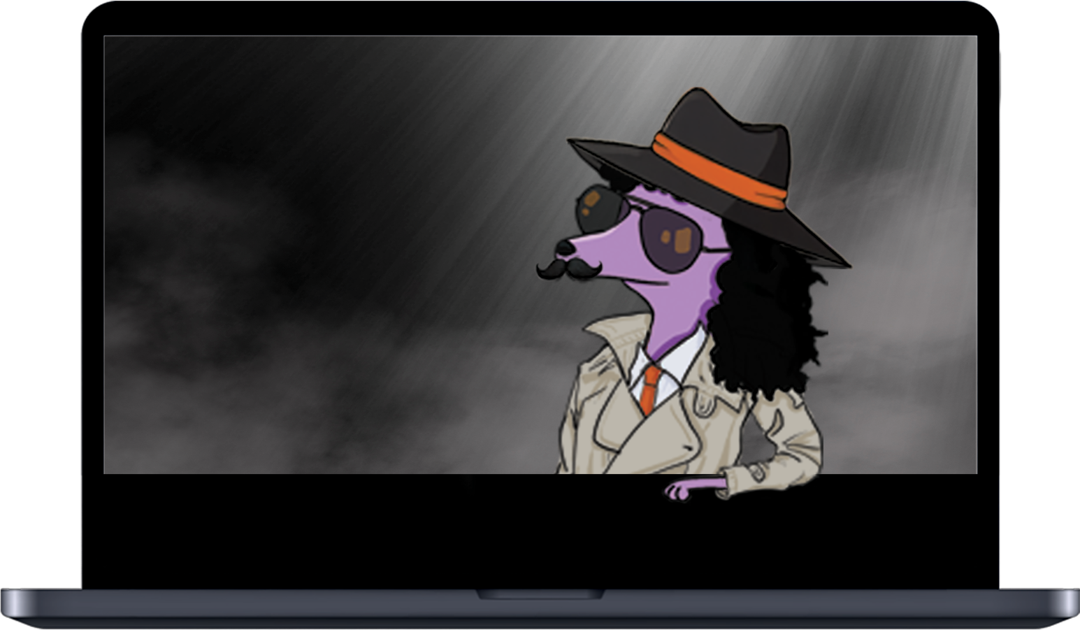 Mockup med laptop och VPN-Dog